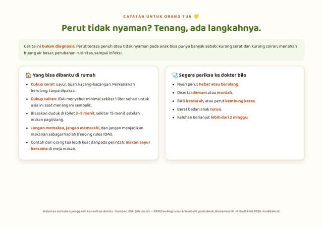 Halaman Catatan untuk Orang Tua (panduan untuk Mama & Papa)