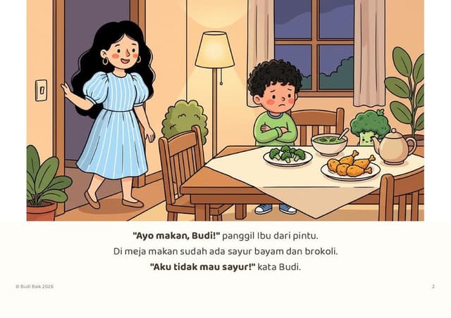 Halaman cerita Ayo Makan Sayur